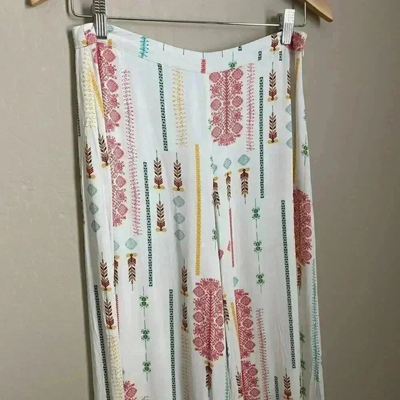 Jack Tribal Print Wide Leg Pants White Size 2 - Picture 7 of 16